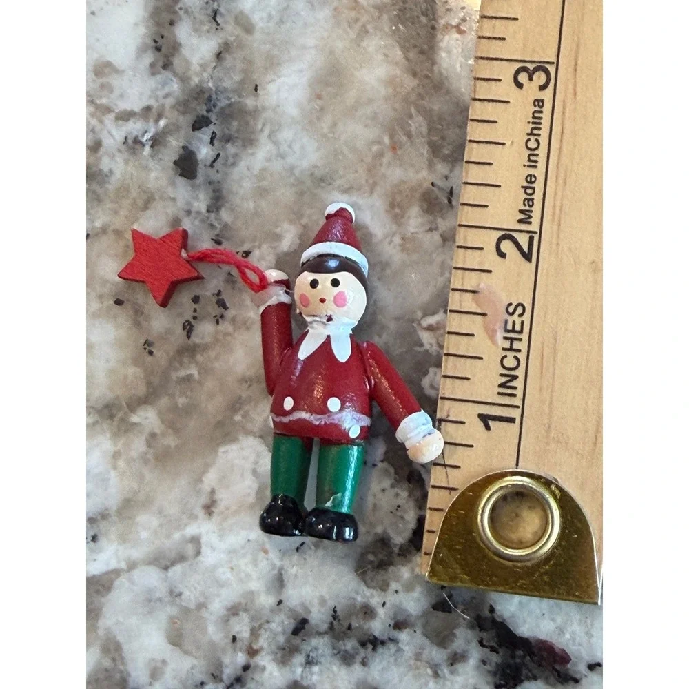 Kurt S Adler 2 Wooden Figures Miniature Vintage Christmas Advent Calendar Kitsch